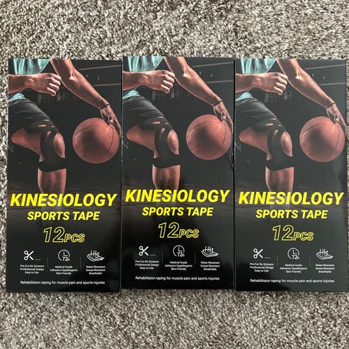 3 Packs of Precut Kinesiology Tape for Knees 12 Pcs Each | KT Knee Tape | 36 Tot