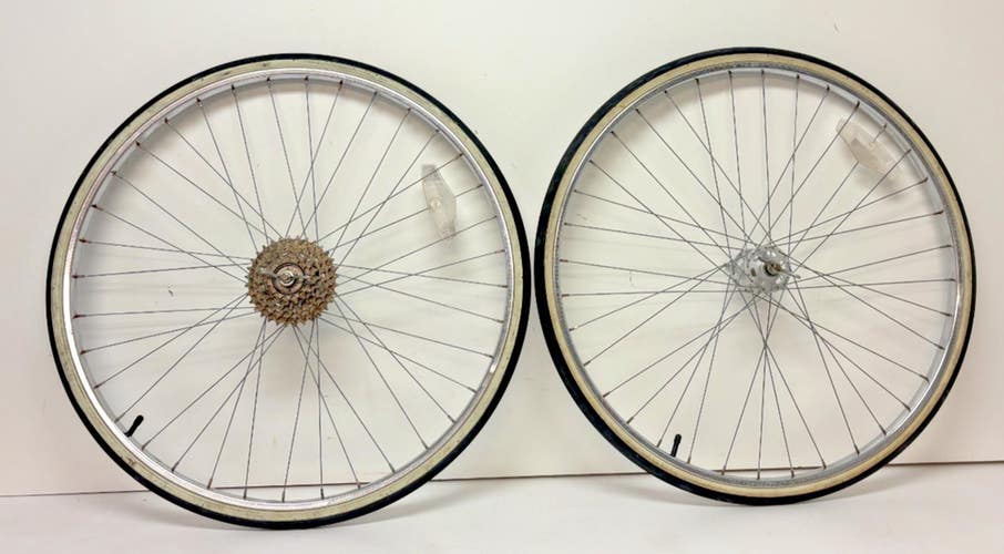 RARE Vintage Maccari-Torino 6-Speed 36-Spoke Steel 27" Road Wheelset Duro Tires