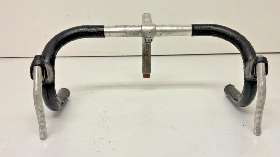 Vintage Motobecane 40cm Silver Aluminum Drop Bar 70mm Quill Stem Weinmann Levers