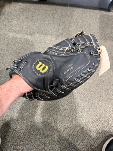 Black Wilson A2403 RH Catcher's Baseball Glove 33.5" (Used)