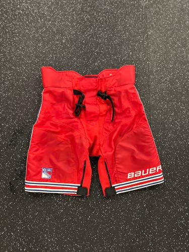 Red Medium Bauer NY Rangers Pant Shell Pro Stock (Used)