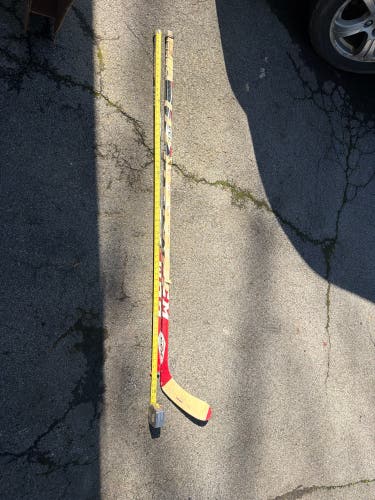Broken hockey sticks