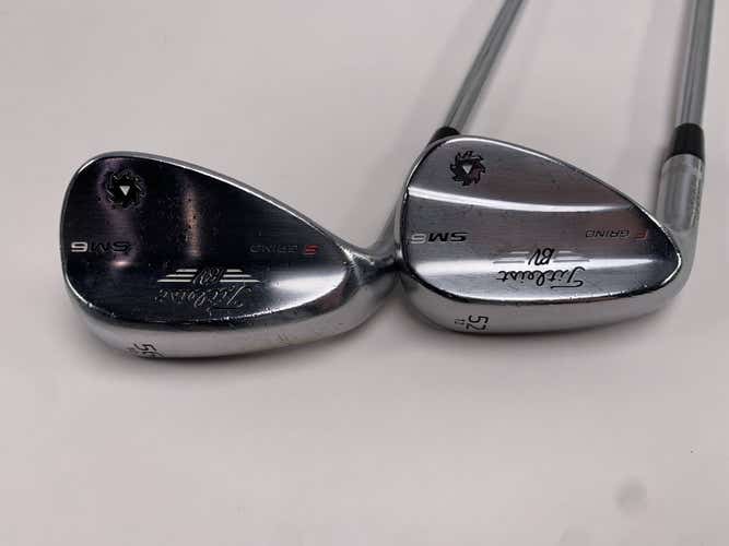 Titleist Vokey SM6 Tour Chrome Wedge Set 52* 10 56* 10 Wedge Steel Mens LH
