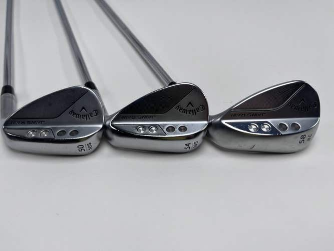 Callaway Jaws Raw Chrome Wedge Set 50* 10 | 54* 10 | 58* 8 DG S400 Stiff RH