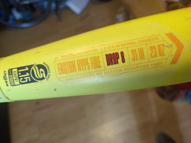 Easton Hype Fire Composite USSSA Certified Bat (-8) 23 oz 31" (Used)