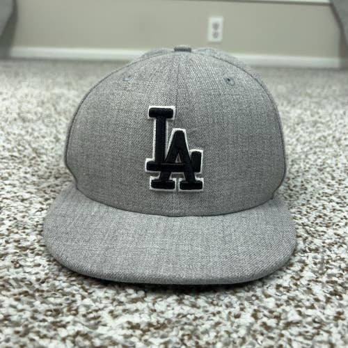 Los Angeles Dodgers Hat Cap Fitted Mens 7 Gray MLB Baseball 59FIFTY New Era