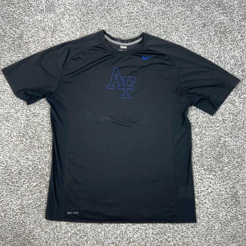 Air Force Falcons Shirt Men Large Black NCAA Basketball Nike Dri Fit Team Issued