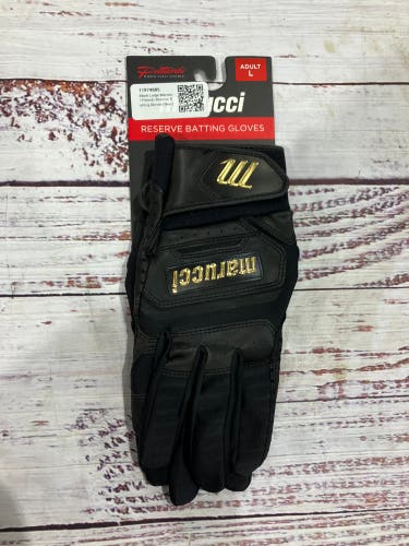 Black Large Marucci Pittards Reserve Batting Gloves (New)