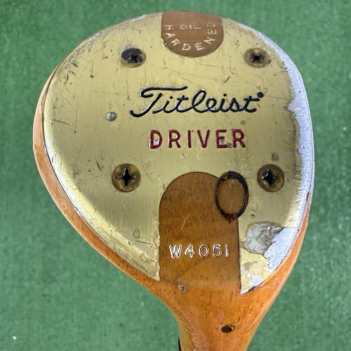 Vintage Rare Titleist Persimmon Driver Wood W4051 Oil Hardened Dynamic Stiff 43
