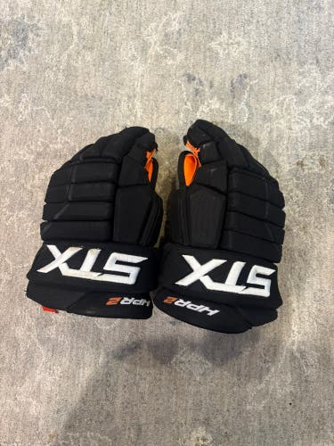 STX HPR2 Black and Orange Hockey Gloves 14" (Used)