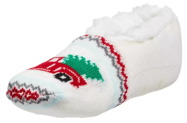 Northeast Outfitters Cozy Cabin Slippers Youth Small White Comfort Socks DSG58