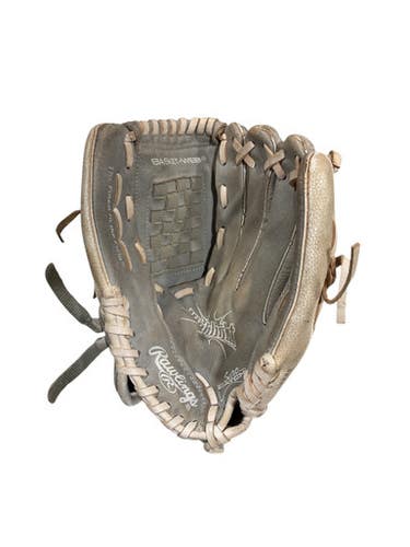 Used Rawlings HIGHLIGHT SERIES BB/SB Glove RH Throw Grey 12" 11847-S000034298