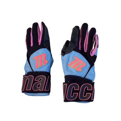 Used Marucci BB/SB Batting Gloves Black And Sky Blue MD 11760-S000090493