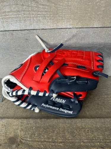Rawlings T Ball Baseball Glove Players Series Youth 9" PL90SN RHT Red Blue