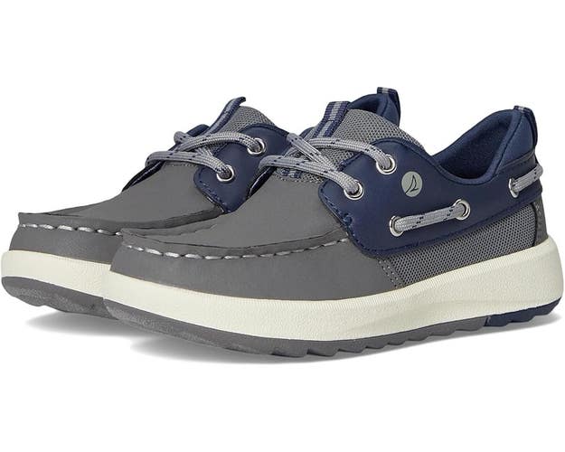 Sperry Fairwater PlushWave STK265251 Kids 2 Gray Navy Moc Toe Boat Shoe ACAD571