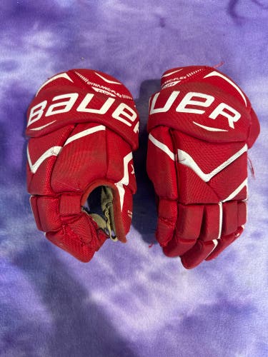 Red Junior Bauer Vapor X700 Gloves 12" (Used)