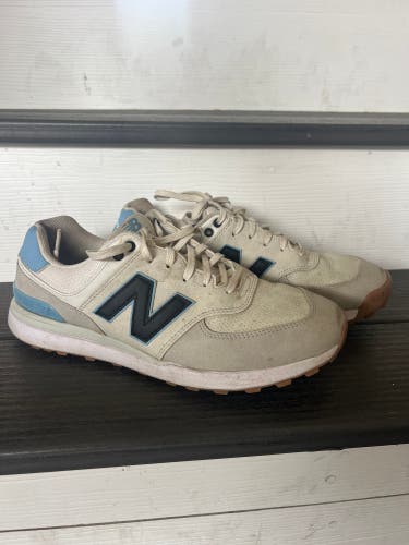 White + Baby Blue Men's Size M 9.5 (W 10.5) Adult New Balance Golf Shoes (Used)