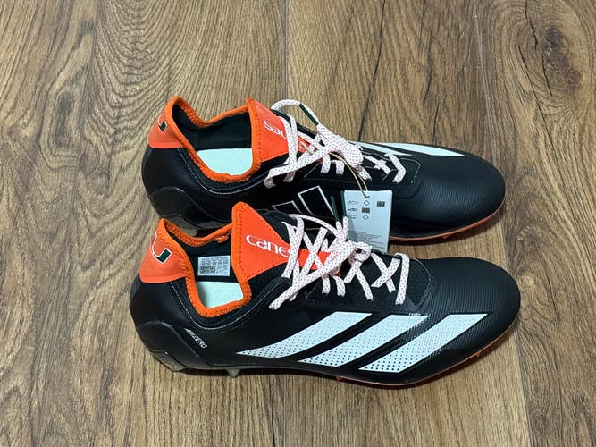 Adidas Adizero Electric Black/Orange Color Men’s Sz 13 Miami Hurricanes