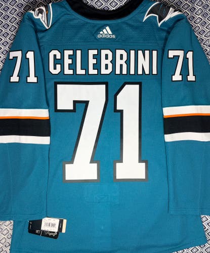 Macklin Celebrini San Jose Sharks Adidas Climalite Home Jersey Size: 50 + A
