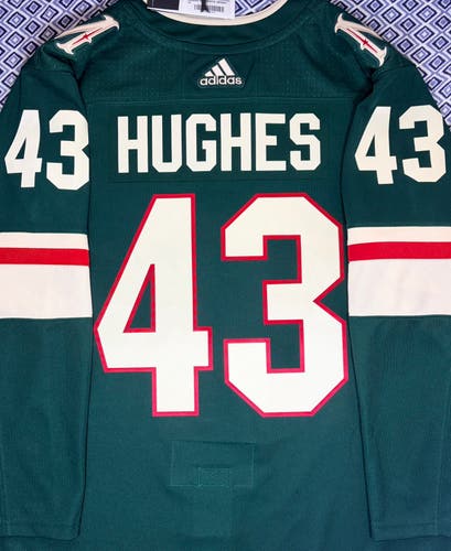 Quinn Hughes Minnesota Wild Adidas Prime Green Home Jersey Size: 52 + TRIA