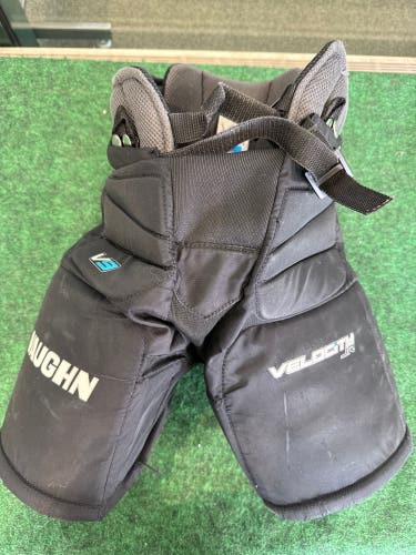 Black Vaughn Velocity V9 Hockey Goalie Pants (Used) | Junior Medium/ Large