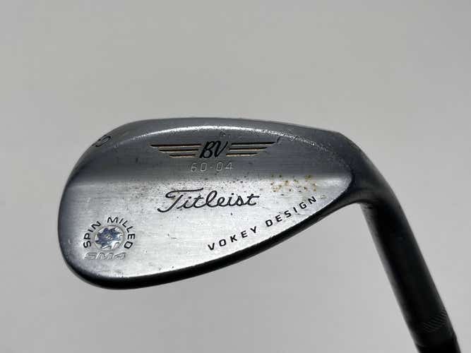 Titleist Vokey Spin Milled SM4 Chrome Wedge 60* 4 Bounce Wedge Steel Mens RH