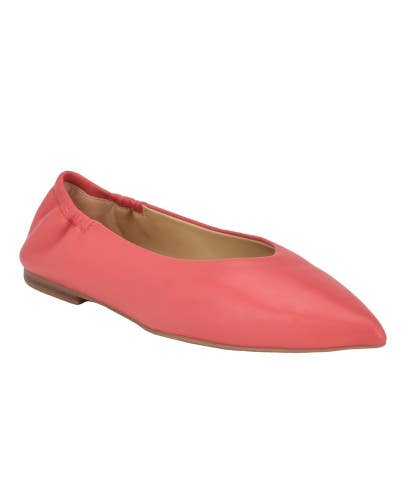 Calvin Klein Saylory Flat Women's US 7.5 Pink Leather Pointed Toe Slip-On NCZ50