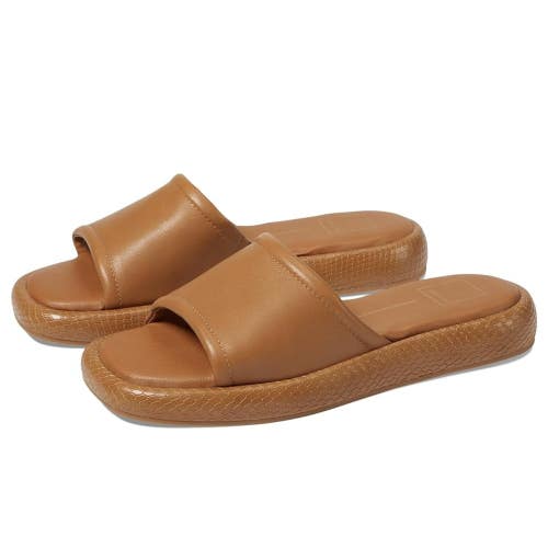 Dolce Vita Aisha Sandals Women's US 7.5 Tan Brown Leather Slip-On Slide NCZ269