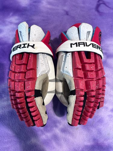Red Goalie Maverik Shift Lacrosse Gloves (Used)