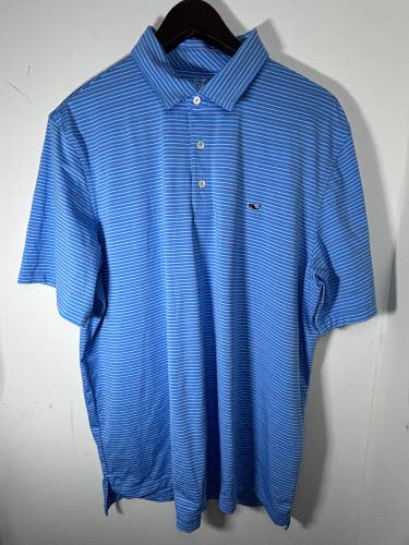Vineyard vines men’s blue striped polo XL