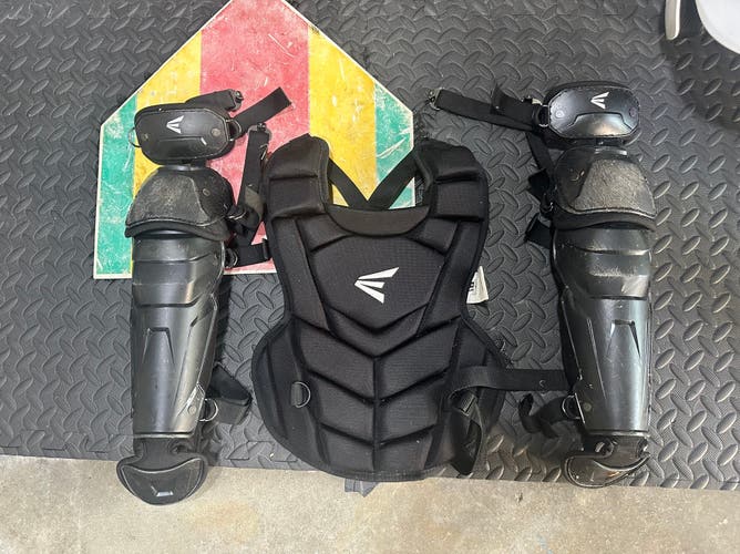 Black Rawlings Catcher's Set Black Magic 3.0 Youth Chest Guard and Leg Guards (Used)