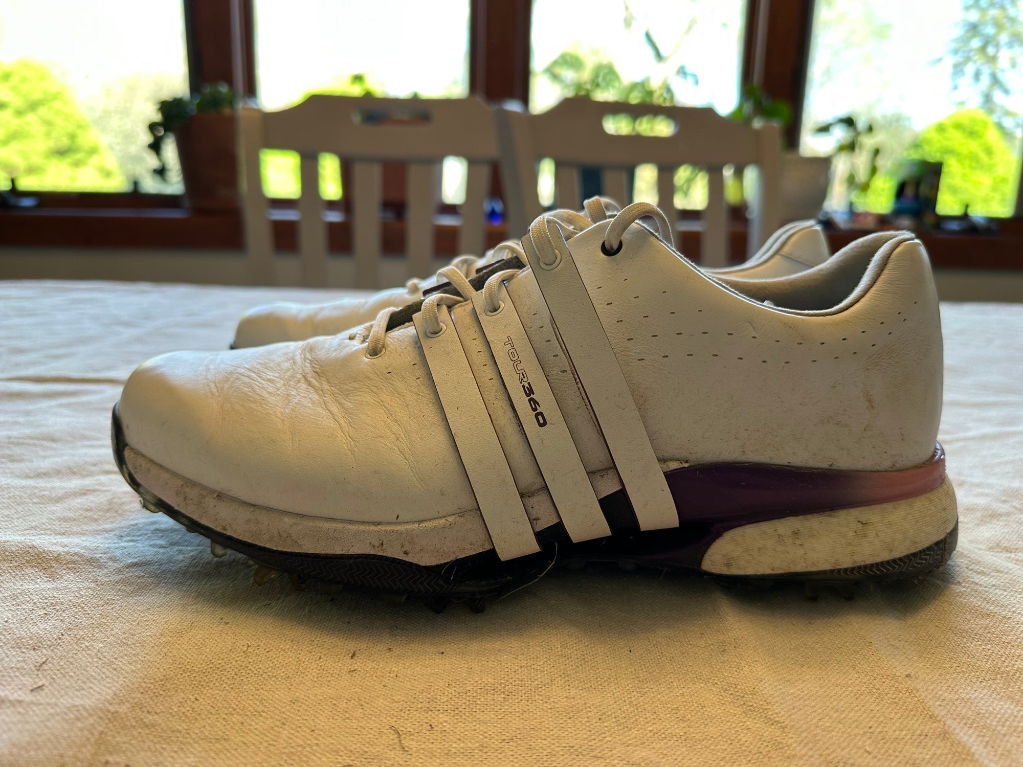 adidas gazelle silver green womens Adidas Tour360 22 GV7245 Mens White Leather Lace Up Athletic Golf Shoe main image 1