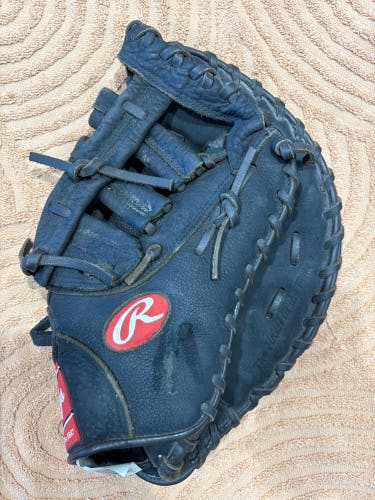 Black Rawlings Premium Series RH First Base Baseball Glove 12.5" (Used)