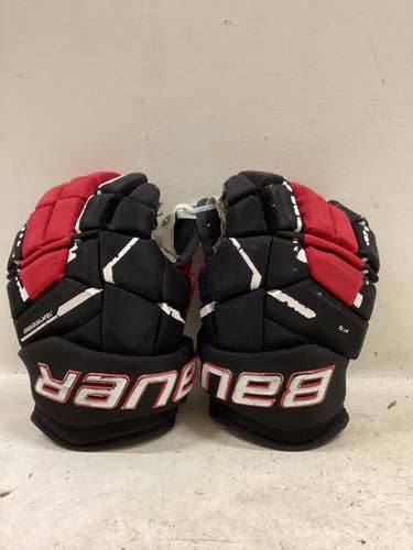 Used Bauer SUPREME M5 PRO Senior Gloves Black And Red 13" 11725-S000500163