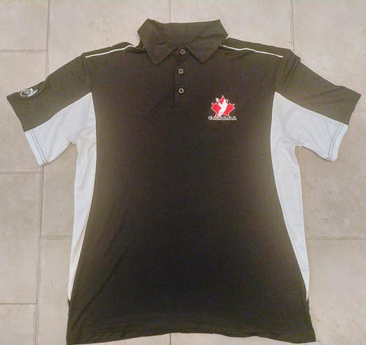 Team Canada Lacrosse Polo - Size Medium - Black - New