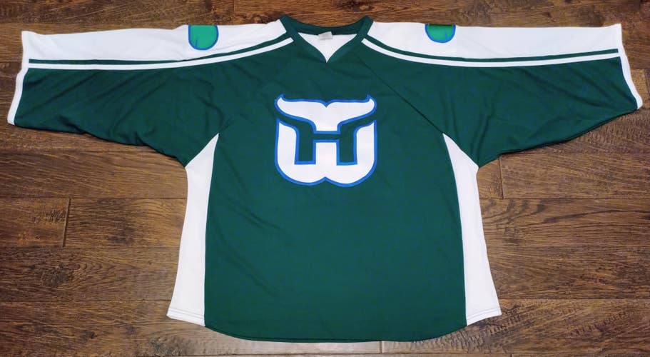 H7600G "Whalers" Style Hockey Goalie Jersey - 4XL - Dk.Green/Wht -NEW
