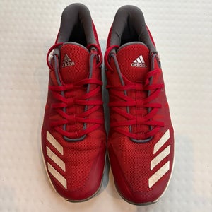 Red Men's Size M 8.0 (W 9.0) Adult Adidas Low Top Turf Cleats (Used)