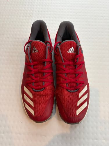 Red Men's Size M 8.0 (W 9.0) Adult Adidas Low Top Turf Cleats (Used)