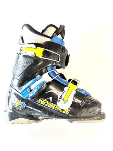 Used Nordica TEAM 3 Boys DH Ski Boot Black 225 MP - J04.5 - W5.5 11860-S000307051