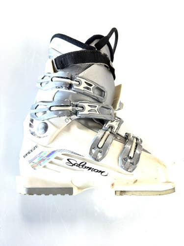 Used Salomon BREEZE IRONY Girls DH Ski Boot White 235 MP - J05.5 - W06.5 11860-S000307050