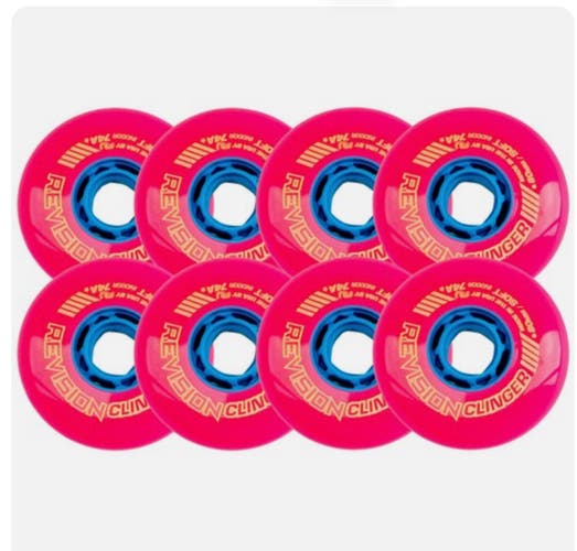New REVISION Clinger Roller/ Inline Hockey Wheels Hi-Lo set (4) 76mm (4) 80mm soft