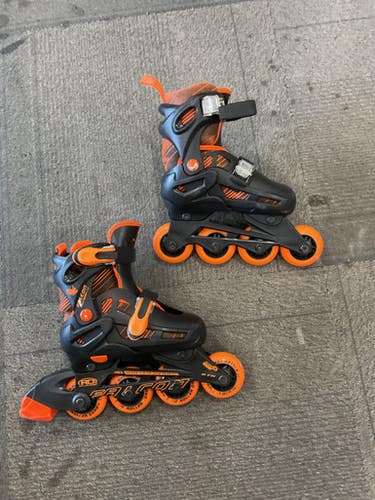 Used RollerDerby FALCON GTX Child Rec Fitness Skates Orange Adjustable 11614-S000234309