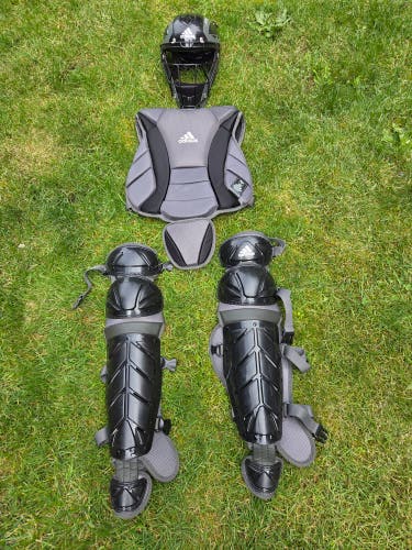 Black/Gray Adidas Catcher's Set