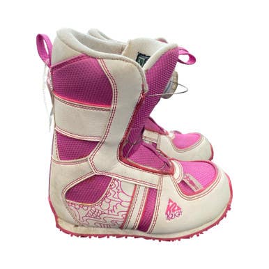 Used K2 BOA Girls Snowboard Boots Pink Youth 12.0 11883-S000149288