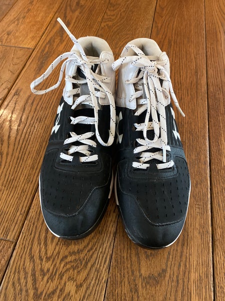 White Men's Size M 9.0 (W 10.0) Adult Under Armour High Top Molded Cleats (Used)