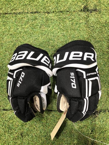 Black Youth Bauer Supreme S170 Gloves 9" (Used)