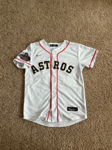 Houston Astros Jose Altuve Gold Program World Series Jersey Youth Medium