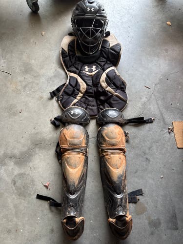 Black/White Under Armour Pro series Catcher's Set (Used)