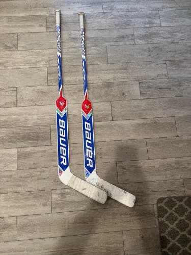 Senior Bauer Supreme Shadow Regular Goalie Stick 24" Paddle (Used) CUSTOM Red / White / Blue