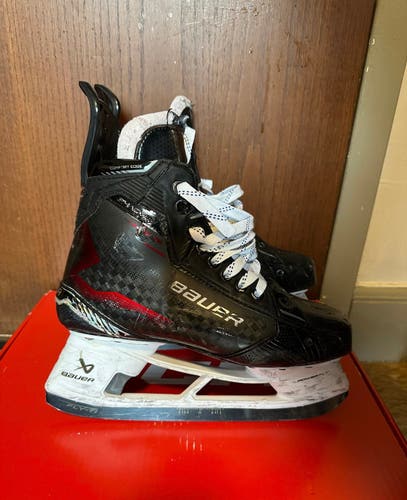 Red 2024 Bauer Supreme Shadow Hockey Skates Regular Width Pro Stock 8.5 (Used)